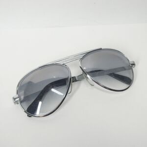 Vintage Aviator Sunglasses Luxottica Russ 53/16 Frame Italy Chrome